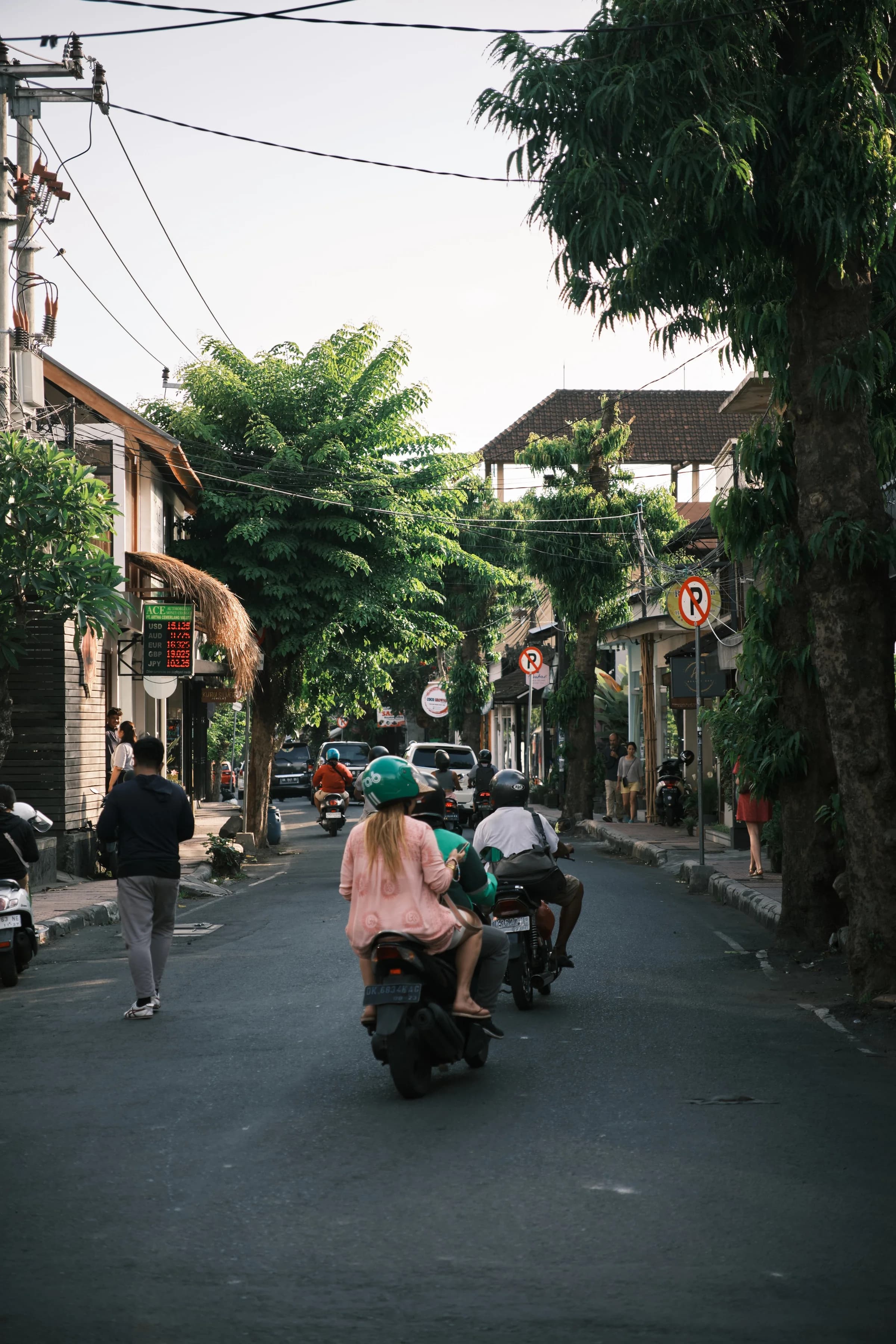 Scooters Down a Bali Lane